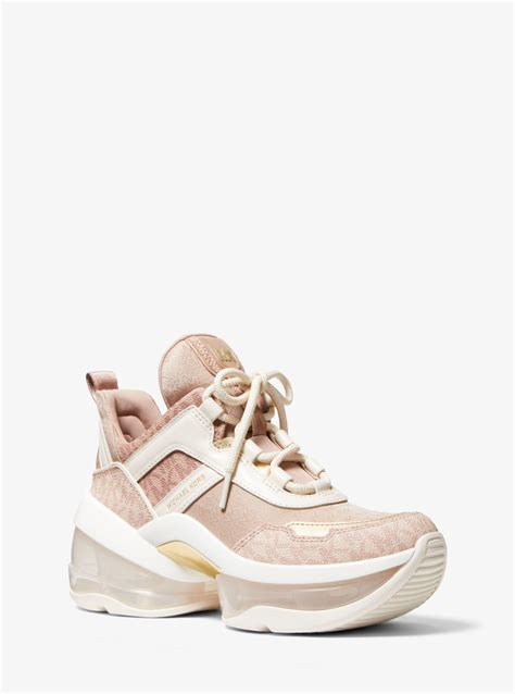 michael kors pink jacquard shoes|michael kors sneakers for women.